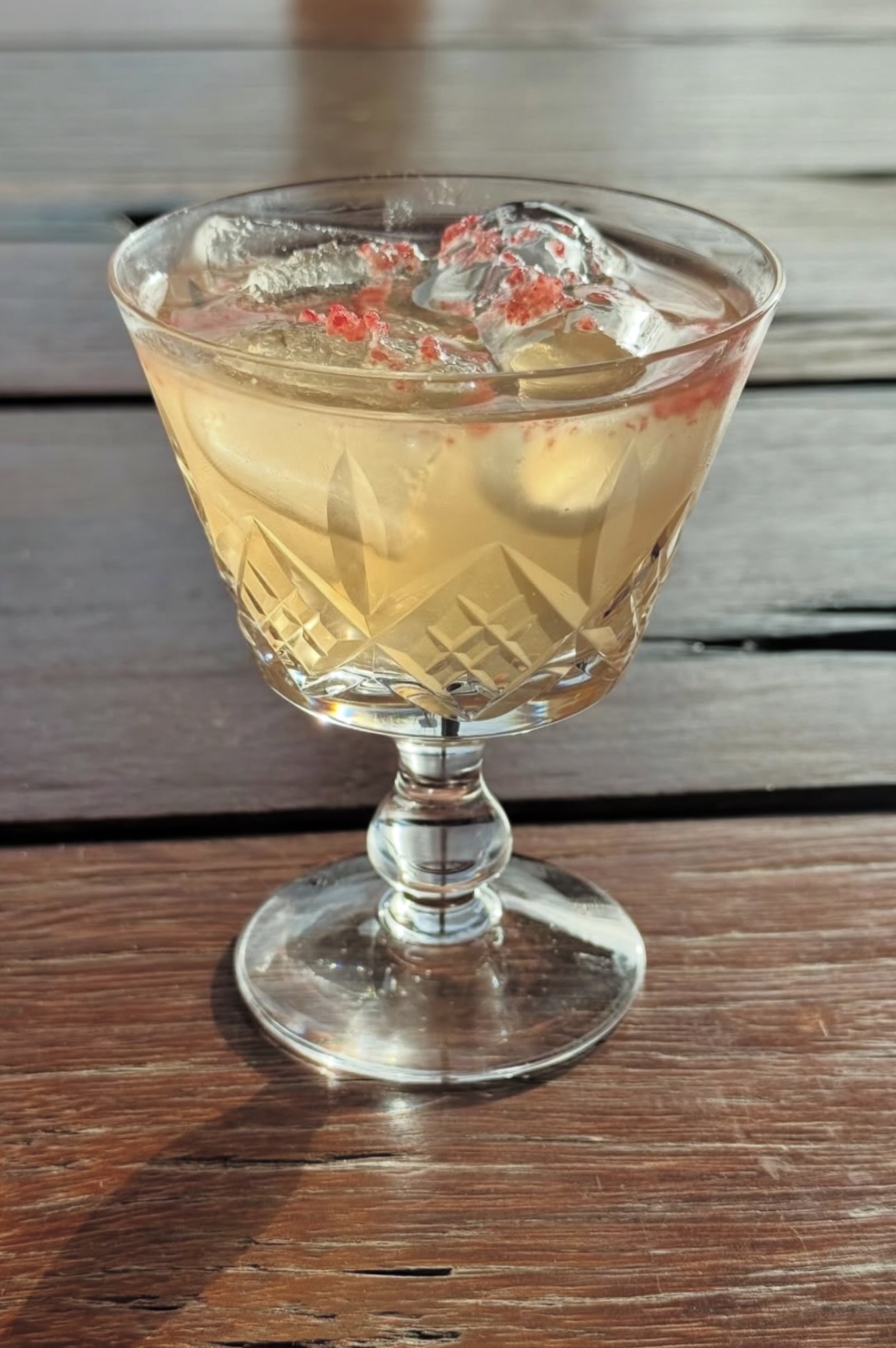 Signature cocktail on the deck