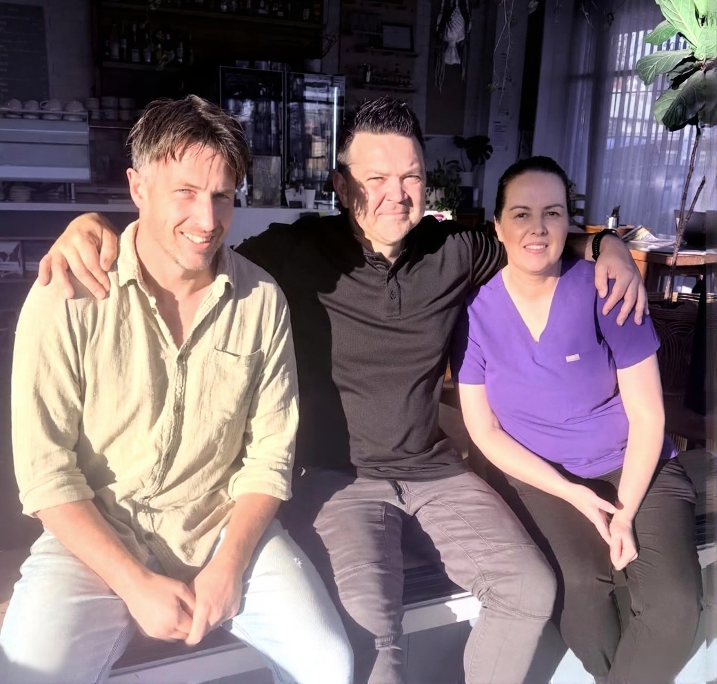 Kade, Chef Lee and Laura at Finally Mine